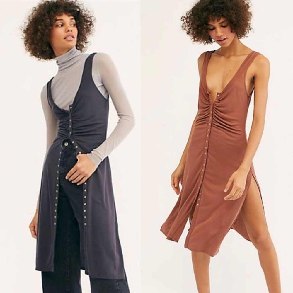 Free People Grey Midi Dress